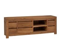 vidaXL Meuble TV 110 x 30 x 40 cm Naturel Bois de Teck Massif