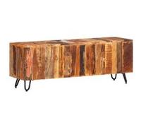 vidaXL Meuble TV 110x30x40 cm Bois massif de récupération337842 Multicolore G