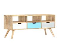 Vidaxl Meuble Tv 110x35x48 Cm Bois De Manguier Massif Marron