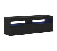 vidaXL Meuble TV Chêne noir 120×35×40 cm Bois d'ingénierie avec LED – Contemporain, design épuré