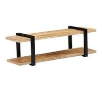 vidaXL Meuble TV 130 x 40 x 40 cm Bois de manguier massif Bois naturel avec pieds en fer noir poudre G