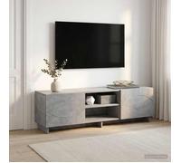 vidaXL Meuble TV 140 x 34,5 x 40 cm Gris béton Bois d'ingénierie