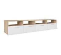 vidaXL Meuble TV 2 pcs Aggloméré 95 x 35 x 36 cm Chêne et blanc