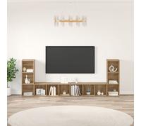 Vidaxl Meuble Tv 4 Pcs Chêne Artisan 37 X 35 X 107.5 Cm Bois Ingénieur