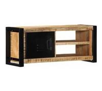 vidaXL Meuble TV 80x30x35 cm bois massif de manguier brut, banc tv, meuble hifi, centre de divertissement, buffet tv, meuble 4013591 Vert G