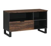 vidaXL Meuble TV 80x33.5x46 cm en Bois Massif Noyer & Bois Artificiel
