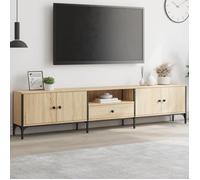 Vidaxl Meuble Tv À Tiroir Chêne Sonoma 200x25x44 Cm Bois D'ingénierie Marron