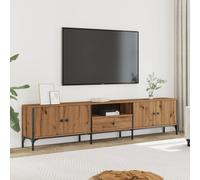 Vidaxl Meuble Tv À Tiroir Chêne Artisanal 200x25x44 Cm Bois Ingénierie Marron