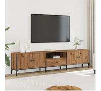 Vidaxl Meuble Tv À Tiroir Chêne Artisanal 200x25x44 Cm Bois Ingénierie Marron