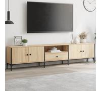 Vidaxl Meuble Tv À Tiroir Chêne Sonoma 200x25x44 Cm Bois D'ingénierie Marron
