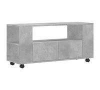 vidaXL Meuble TV, Armoir de Télévision avec roulettes, Meuble Télé avec Rangement Salle de Séjour, Moderne, Gris Béton Bois d'Ingénierie