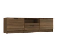 vidaXL Meuble TV Armoire Basse Centre de Divertissement Armoire Média Salon Salle de Séjour Intérieur Chêne Marron 140x35x40 cm Bois d'Ingénierie