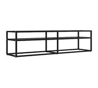 vidaXL Meuble TV Armoire Basse Centre de Divertissement Meuble Stéréo Salon Salle de Séjour Maison Intérieur Noir 160x40x40,5 cm Verre Trempé