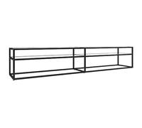 vidaXL Meuble TV Armoire Basse Centre de Divertissement Meuble Stéréo Salon Salle de Séjour Maison Intérieur Transparent 220x40x40,5 cm Verre Trempé
