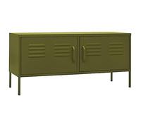 vidaXL Meuble TV, Vert olive 105x35x50 cm Acier