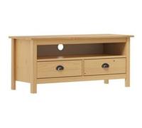 Bois de Pin Solide Meuble TV Marron Miel Armoire Basse Divertissement vidaXL