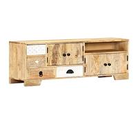 vidaXL Meuble TV Armoire Basse Meuble Divertissement Meuble Stéréo Salon Salle de Séjour Maison Intérieur 120x30x40 cm Bois Massif de Manguier