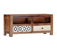 Vidaxl Meuble Tv 90 X 30 X 40 Cm Bois De Sesham Solide Marron
