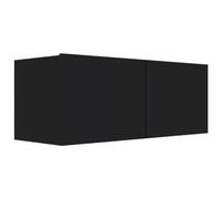vidaXL Meuble TV Armoire Basse Murale Meuble Divertissement avec 2 Portes Multimédia Salon Maison Intérieur Noir 80x30x30 cm Bois d'Ingénierie