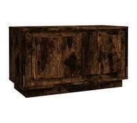 vidaXL Meuble TV 80x35x45 cm Chêne fumé Bois d'ingénierie avec 2 compartiments et portes Marron