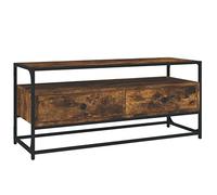 vidaXL Meuble TV, Armoire de Télévision avec 2 Tiroirs, Meuble Télé avec Rangement Salon Salle de Séjour, Industriel, Chêne Fumé Bois d'Ingénierie