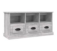 vidaXL Meuble TV, Armoire de Télévision avec 3 Tiroirs et 3 Compartiments, Meuble Télé Salon Salle de Séjour, Moderne, Sonoma Gris Bois d'Ingénierie