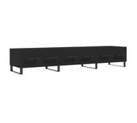Vidaxl Meuble Tv Noir 150x36x30 Cm Bois D'ingénierie Marron
