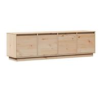 vidaXL Meuble TV, Armoire de Télévision avec 4 Compartiments et 4 Portes, Meuble Télé avec Rangement Salon Salle de Séjour, Moderne, Marron Bois de Pin Massif