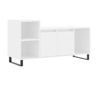 vidaXL Meuble TV, Armoire de Télévision avec 5 Compartiments, Meuble Télé avec Portes Salon Salle de Séjour, Moderne, Blanc Bois d'Ingénierie