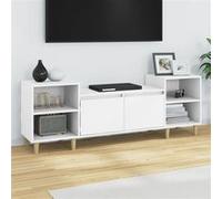 Meuble TV Armoire de Télévision Salon Blanc Brillant Bois d'Ingénierie vidaXL