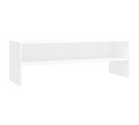 vidaXL Meuble TV, Armoire de Télévision avec Compartiment, Meuble Télé de Salon, Armoire de Rangement Salle de Séjour Intérieur, Moderne, Blanc Bois d’Ingénierie