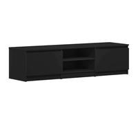 vidaXL Meuble TV, Armoire de Télévision avec Compartiment, Meuble Télé de Salon Salle de Séjour Intérieur, Moderne, Noir Bois d’Ingénierie