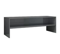 vidaXL Meuble TV, Armoire de Télévision avec Compartiment, Meuble Télé de Salon Salle de Séjour Intérieur, Moderne, Gris Brillant Bois d’Ingénierie