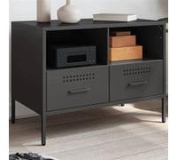 vidaXL Meuble TV noir 68x39x50,5 cm acier