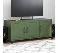 vidaXL Meuble TV Armoire de télévision avec portes et rangement Vert olive 846648