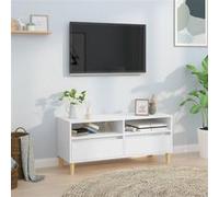 vidaXL Meuble TV, Armoire de Télévision avec Rangement, Meuble Télé Salon Salle de Séjour Intérieur, Scandinave, Blanc Bois d'Ingénierie
