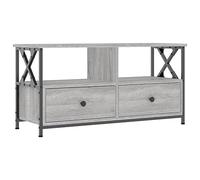 vidaXL Meuble TV Sonoma Gris - Moderne, tiroirs et compartiments, bois d'ingénierie et fer