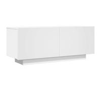 vidaXL Meuble TV, Armoire de Télévision, Meuble Télé de Salon, Armoire Basse Salle de Séjour Intérieur, Moderne, Blanc Bois d’Ingénierie