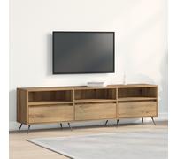 Meuble TV - Artisan Chêne - 150x30x44,5 cm - 3 tiroirs - Finition Vernie