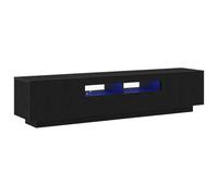 Meuble Tv Vidaxl Avec Des Lumières Led En Chêne Noir De 180x35x40 Cm En Bois D'ingénierie