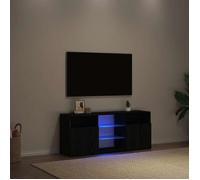 vidaXL Meuble TV avec éclairage LED chêne noir 120 x 30 x 50 cm bois d'ingénierie 862035