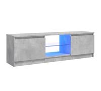 vidaXL Meuble TV avec lumières LED, moderne, gris béton