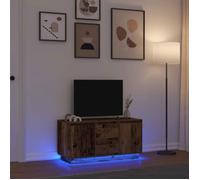 vidaXL Meuble TV Vieux Bois 100x41x50 cm avec éclairage LED