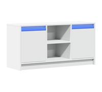 vidaXL Meuble TV avec LED 100x34x50 cm Bois d'ingénierie Blanc