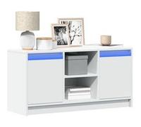 vidaXL Meuble TV avec LED 100x34x50 cm Bois d'ingénierie Blanc