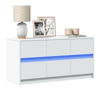 vidaXL Meuble TV avec LED Blanc 100x34x50 cm Bois d'ingénierie