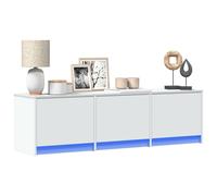 Vidaxl Meuble Tv Avec Led Blanc 140x34x40 Cm Bois D'ingénierie Blanc
