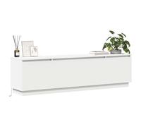 vidaXL Meuble TV avec LED Blanc 180 x 38 x 49 cm Bois d'ingénierie, Meuble TV rectangulaire Moderne, Armoire Murale Multifonction, unité LED pour Un Style chez soi organisé