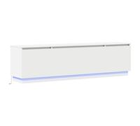 Meuble TV - Blanc - 180x38x49 cm - LED intégré - 4 portes coulissantes