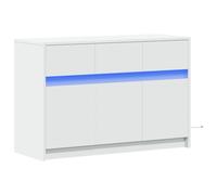 vidaXL Meuble TV avec LED Blanc 91x34x61 cm Bois d'ingénierie